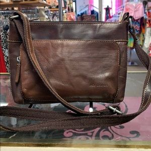 Jack Georges brown leather crossbody